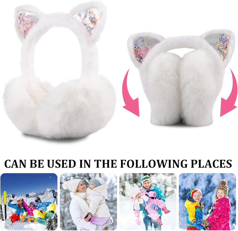 Pesaat Fluffy Ear Muff for Women Plush Earmuffs Kids Winter Earmuffs Girls Boys Cold Weather Ear Warmer - Image 5